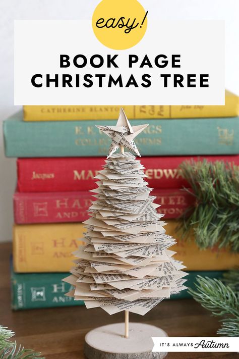 Easy! Book page Christmas tree.