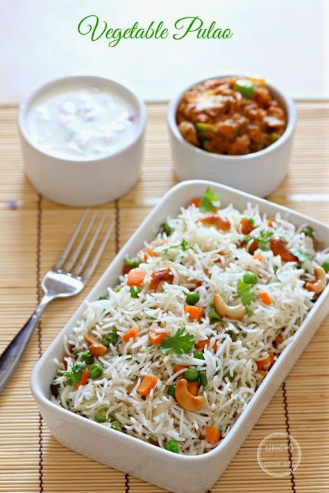 Vegetable Pulao ~ Lincy's Cook Art Biryani Plating, Samosa Chat, Easy Biryani, Vegetarian Biryani, Vegetable Pulao Recipe, Vegetable Pulao, Rice Meals, Lunch Recipes Indian, Cook Art