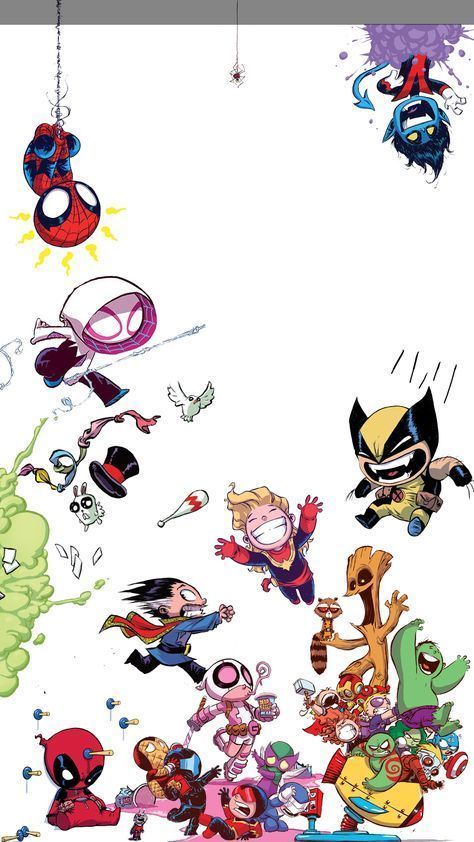 Marvel fanart Wallpaper Avengers, Baby Marvel, Chibi Marvel, Baby Avengers, Marvel Background, Marvel Cartoons, Karakter Disney, Marvel Drawings, Avengers Wallpaper