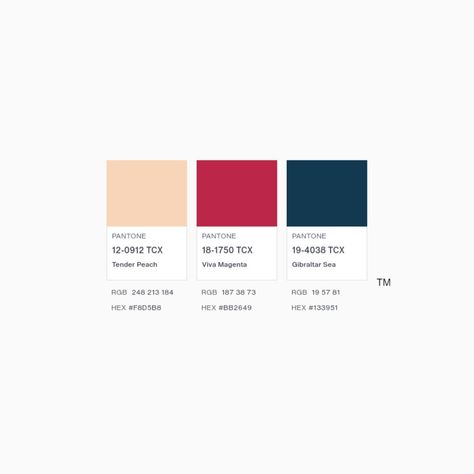 Tender Peach, Viva Magenta and Gibraltar Sea Color Palette Tender Peach Color, Magenta Color Palette, Sea Color Palette, Viva Magenta, Sea Colour, Magenta Color, Peach Color, Color Combo, Pantone Color