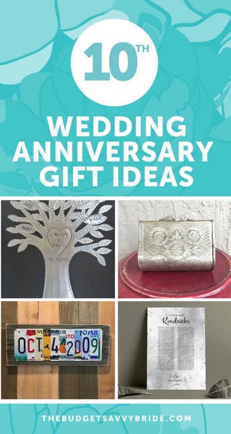 This post may contain affiliate links. Click here  to learn more.  If you’re looking for gift ideas for your spouse to celebrate your tenth wedding anniversary, you’ll love these unique wedding anniversary gift ideas made of bronze and pottery for your 10th year of marriage from Etsy! text after content The post Tenth Wedding Anniversary Gift Ideas appeared first on The Budget Savvy Bride - helping couples plan beautiful weddings on a budget they can actually afford!!. Aluminum Anniversary Gift For Him, Ten Year Wedding Anniversary Gifts, Tenth Wedding Anniversary Ideas, Tenth Anniversary Ideas, 10 Year Anniversary Gift Ideas For Wife, Ten Year Anniversary Gift Ideas For Him, 10 Yr Anniversary Ideas Gift For Him, 10 Year Wedding Anniversary Gifts, 10 Year Anniversary Gift Ideas For Him