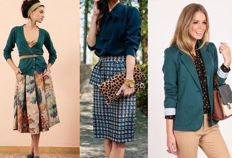 Dark Teal Blazer Outfit, Teal Shirt Outfit Women, Teal And Pink Outfit Ideas, Teal Outfit Ideas Color Combos, Teal Pants Outfit Work, Teal Blouse Outfit, Dark Teal Outfit, Teal Top Outfit, Teal Blazer Outfit