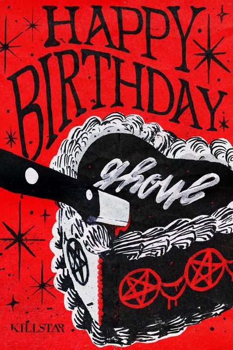 A Happy Birthday KILLSTAR Digital Gift Card! Scratching your head over what to give someone special for their birthday? Give them the freedom to pick their own present with a KILLSTAR Gift Card! Our gift cards are sent by email and you can opt to have them delivered either to yourself or directly to the recipient on their big day. Even better, you can pick a future delivery date if you're sending it as a birthday gift. Just make sure to leave the date blank if you want it sent out ASAP - no extr Emo Birthday Gifts, Leopard Print Birthday Cards, Simple Cute Birthday Card, Birthday Party Graphic Design, Graphic Birthday Card, Graphic Design Birthday Card, Goth Birthday Card, Birthday Presents For Husband, Happy Birthday Dark Aesthetic