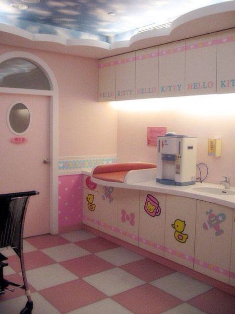 Gorgeous hello Kitty kitchen...too cute Hello Kitty Kitchen, Hello Kitty House, Nostalgic Pictures, Hello Kitty Rooms, Hello Kit, Dreamcore Weirdcore, Weird Dreams, Kawaii Room, Cool Rooms