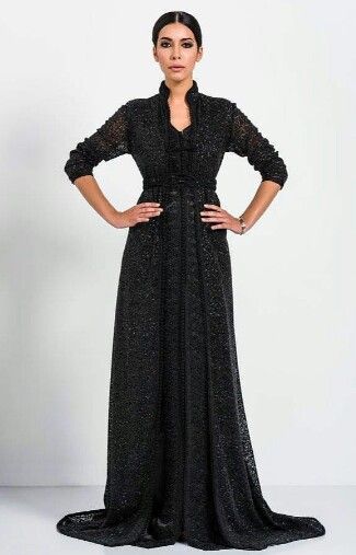 Caftan Morocco Dresses, Black Moroccan, Wedding Dress Brands, Black Kaftan, Muslim Evening Dresses, Muslim Wedding Dresses, Fancy Gowns, Moroccan Fashion, Dress Luxury