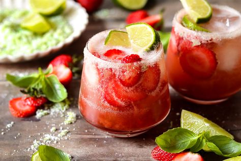 italian strawberry basil margarita Muddled Basil, Basil Margarita, Apple Margarita, Strawberry Basil Margarita, Italian Margarita, Strawberry Basil, Strawberry Preserves, Strawberry Margarita, Quick Easy Desserts