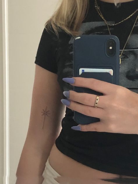 Star Of Bethlehem Tattoo, Northern Star Tattoo, North Star Tattoo, North Star Tattoos, Matching Bff Tattoos, Matching Bff, Daughter Tattoo, Fineline Tattoo, Cute Tattoo