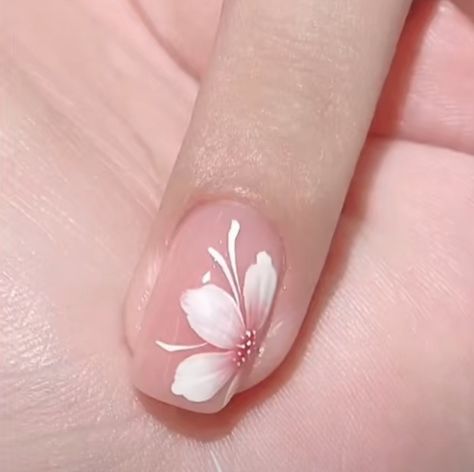 Cherry Blossom Nails Art, Lily Nails, Kutek Disney, Art Deco Nails, Manicure Nail Designs, Floral Nail Designs, Fancy Nails Designs, Nail Art Designs Diy, Pretty Nail Art Designs