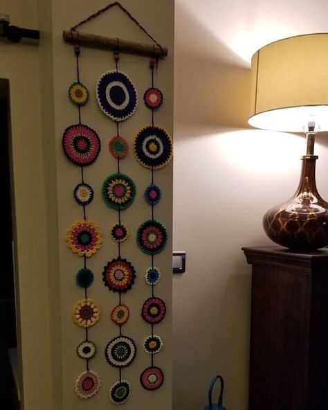 Wall Decor Crochet, Koti Diy, Crochet Wall Art, Crochet Dreamcatcher, Crochet Wall Hangings, Cute Miniature, Decor Crochet, Miniature Things, Crochet Design Pattern