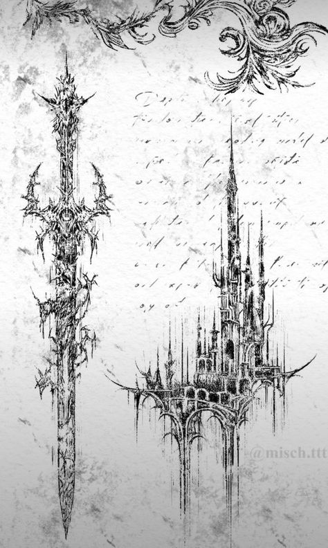 Gothic Architecture Drawing, Gothic Drawings, 16 Tattoo, Castle Tattoo, Sigil Tattoo, Goth Wallpaper, Gothic Tattoo, Dark Art Tattoo, Tattoo Style Drawings