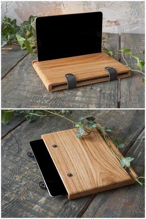 Diy Ipad Stand, Wooden Ipad Stand, Wood Objects, Ipad Pro Sleeve, Wood Watch Box, Wooden Bag, Watch Storage Box, Diy Holz, Ipad Stand