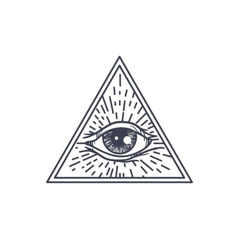 Eye In Triangle, Illuminate Tattoo, Triangle Tattoo Design, Triangle Drawing, Eyeball Tattoo, Left Arm Tattoos, Triangle Eye, Tattoo Coloring Book, Evil Eye Tattoo