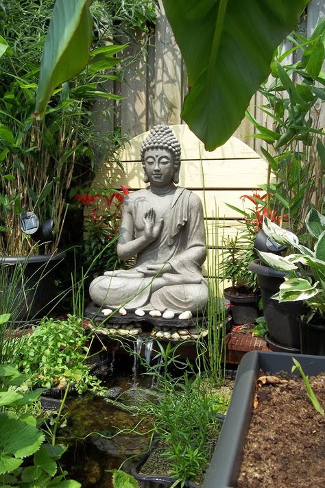 garden pond - Imgur Buddha Garden Ideas, Buddha Statue Garden, Balinese Garden, Buddha Garden, Zen Garden Design, Meditation Garden, Japanese Garden Design, Asian Garden, Have Inspiration