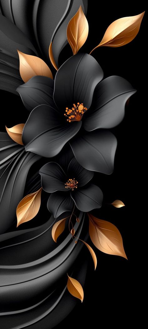 ♔ Noir & Or ♔ Collages Black And Gold Flowers, Iphone Wallpaper Lights, Android Wallpaper Art, Iphone Dynamic Wallpaper, Phone Wallpaper Pink, Iphone Wallpaper Hd Nature, Floral Wallpaper Phone, Pretty Phone Wallpaper, Beautiful Wallpaper For Phone