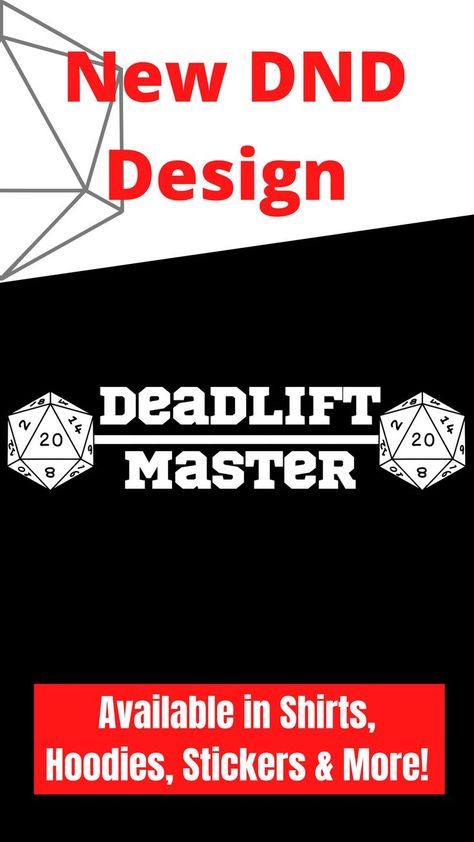 This gym DND design is great to wear to the table or to workout. It can be found on shirts, hoodies, stickers and more! Dnd Design, Funny Dnd, Workout Design, Gym Aesthetic, Fitness Design, The Table, Dungeons And Dragons, Gym, T Shirts