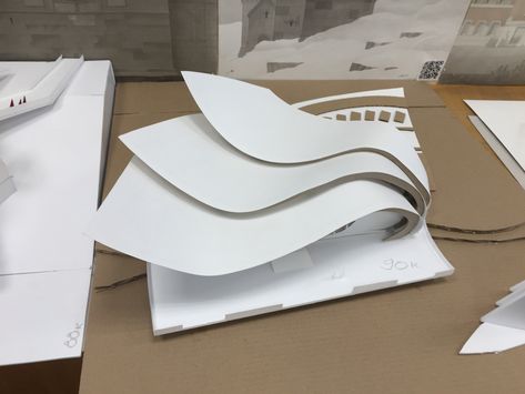 Fluid Architecture Model, Contour Lines Architecture, Bird Architecture Concept, Form Exploration Architecture, Architectural Conceptual Model, Arch Model Concept Ideas, Folding Architecture Concept, Wings Architecture, Pavilion Design Concept Architecture