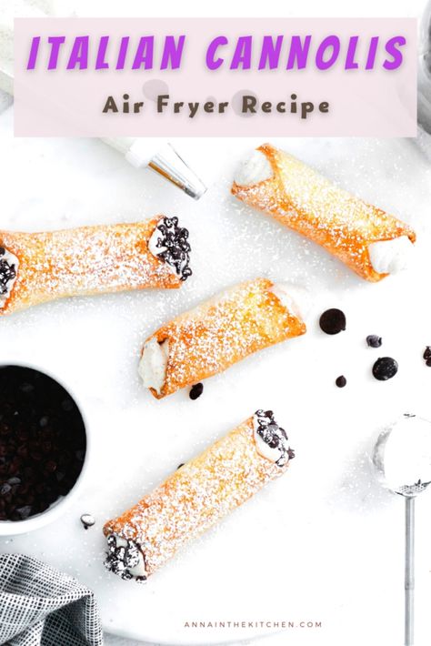 Air Fryer Cannoli Shells, Canolli Recipe, Italian Carnival, Sweet Ricotta, Ricotta Cream, Italian Cannoli, Cannoli Shells, Cannoli Filling, Italian Rice