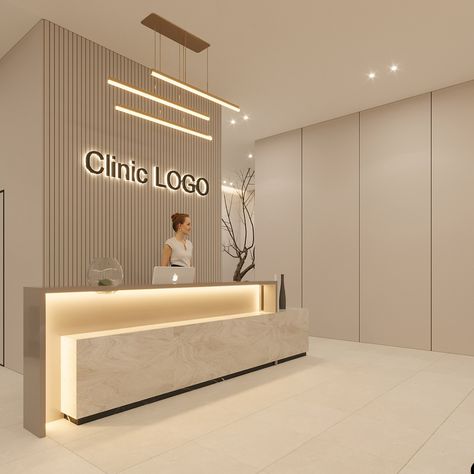 Beauty centre design Reseption Zone Beauty Salon, Skin Clinic Interior Design, Clinic Reception Design, Aesthetic Clinic Design, Beauty Center Design, Beauty Clinic Interior Design, Reception Design Ideas, Beauty Clinic Design, Reception Interior Design