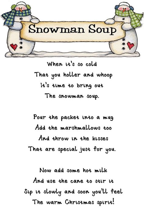 Snowman Soup Printables, Snowman Soup Poem, Snowman Soup, Printable Snowman, Kid Christmas, Student Christmas Gifts, Christmas Kindergarten, Warm Christmas, Good Recipes