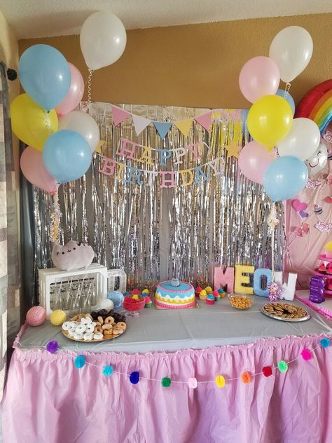 Pusheen Happy Birthday, Adele Birthday, Pusheen Birthday, Cat Party Decorations, Girls Birthday Party Games, Kitten Birthday Party, Pusheen The Cat, Birthday Decorations At Home, Kitten Birthday