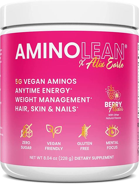 RSP NUTRITION AminoLean x Alix Earle Berry Alixir - Pre Workout Powder, Clean Energy with No Jitters, Tingles, or Crash, Added Biotin for Hair, Skin, Nails, 30 Servings Pre Workout Powder, Natural Pre Workout, Alix Earle, Natural Caffeine, School Gym, Sugary Drinks, Optimum Nutrition, Pre Workout, Diet Supplements