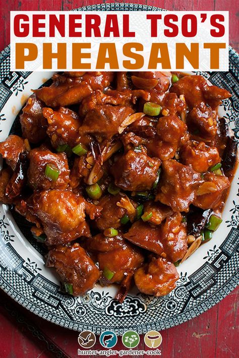 I use pheasant here, but chicken is the traditional meat for this recipe. If you do use chicken, use thigh meat instead of breast meat; it tastes better. There are a few unusual ingredients in an authentic General Tso's that you will want on hand. Both are readily available in larger supermarkets or in Asian markets. | Hunter Angler Gardner Cook @huntgathercook #pheasantrecipes #wildgamerecipes #uplandbirdrecipes #pheasant #pheasant #hankshaw #huntgathercook Grouse Recipes, Pheasant Recipe, Pheasant Recipes, Goose Recipes, Game Meat, Food Hunter, General Tso, Chinese Restaurants, Tender Meat