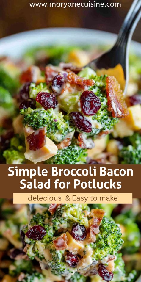 Looking for a quick, no-fuss salad? This broccoli bacon salad comes together fast with savory bacon and a creamy twist! Bacon And Broccoli Salad, Bacon Bits Recipes Dinners, Cold Broccoli Salad With Bacon, Brocolli Bacon Salad, Bacon Dinner Ideas, Bow Pasta Salad, Broccoli Bacon Salad Recipe, Bacon Broccoli Salad, Broccoli Salad Recipes