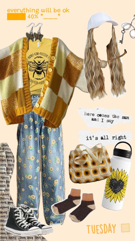 Honeycore Outfits, Honeycore Aesthetic Outfits, Honeycore Aesthetic, Tuesday Outfit, Bee Outfit, Outfit Inspo Aesthetic, Cottagecore Clothes, Style Change, Aesthetic Outfit