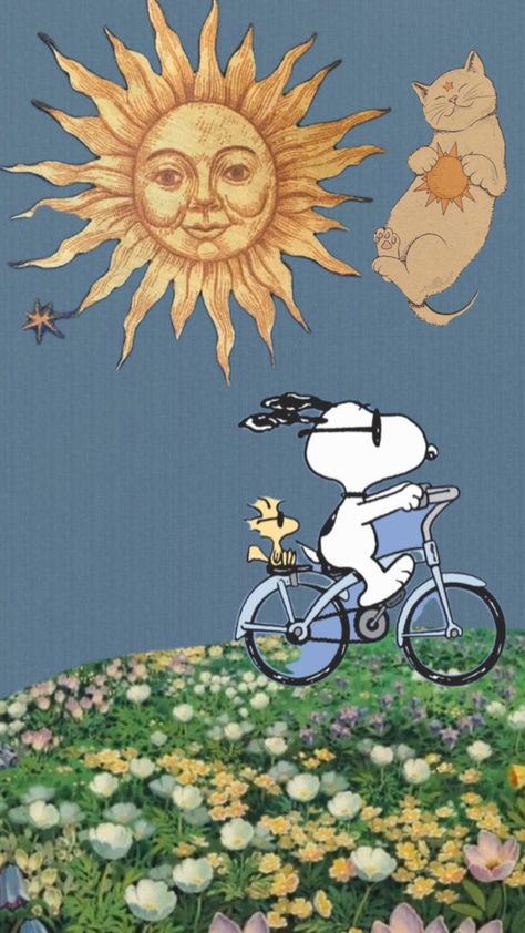 Snoopy Images, Snoopy Wallpaper, Snoopy Pictures, Snoopy Love, Funny Phone Wallpaper, Iphone Background Wallpaper, Summer Wallpaper, Snoopy And Woodstock, Sun And Moon