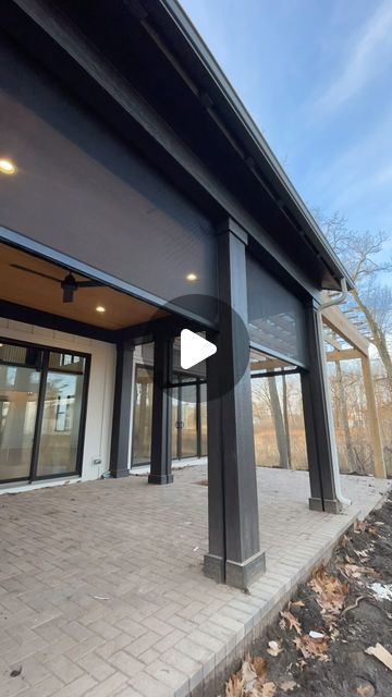 Icon Building Group on Instagram: "More phantom shades!   The weather has been gorgeous here in the Chicagoland area! Who will be enjoying their porch this weekend? 😎  www.icon-group.com www.IBGremodel.com (847) 773-1200  @phantom_screens_midwest  @phantom_screens   #iconbuildinggroup #porch #patio #shades #outdoor #outdoorliving #outdoorlife #homedesign #luxurylifestyle #luxuryhomes #customresidential" Screen Porch Door Ideas, Screened In Patio Ideas, Phantom Screens Covered Patios, Modern Screened In Porch, Screened In Back Porch Ideas, Outdoor Blinds Patios, Patio Shades, Rehab House, Porch Shades