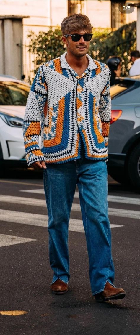 Mens Crochet, Jumper Ideas, Anthony Hamilton, Crochet Men, Crochet Jumper, Knit Men, Mens Fashion Urban, Summer Sweaters, Le Crochet