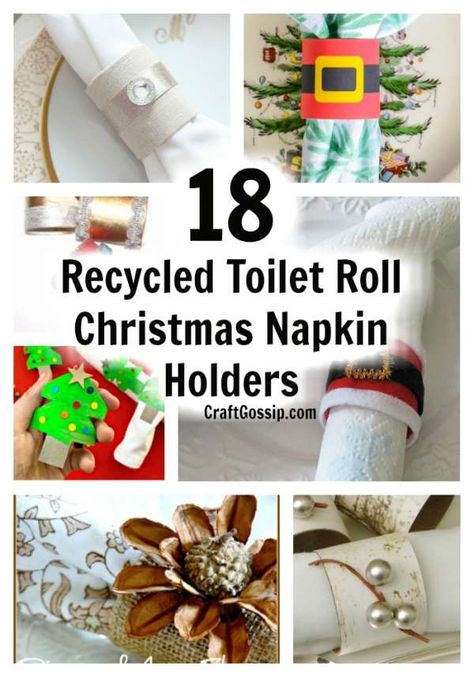 18 Christmas Napkin Holders Made From Toilet Paper Rolls Christmas Bell Craft, Diy Napkin Rings Christmas, Christmas Napkin Holders, Diy Christmas Napkins, Button Snowman, Bell Craft, Kids Christmas Craft, Paper Napkin Rings, Napkin Rings Diy