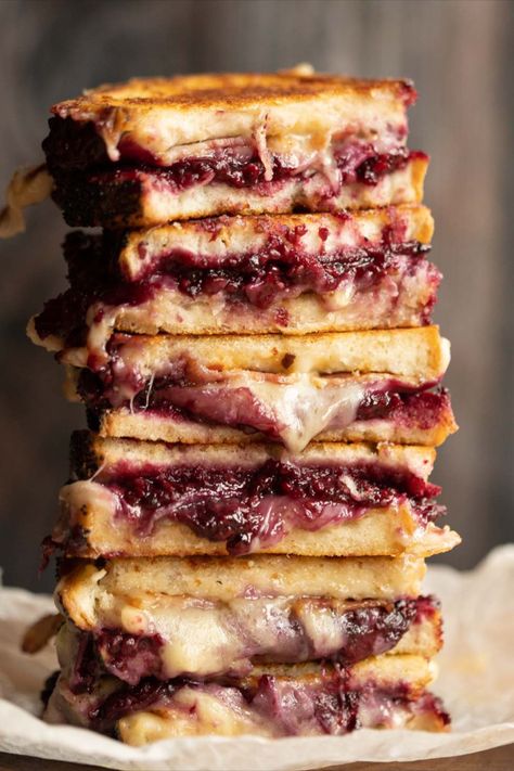 Grilled Cheese Recipes Brie, Fruit Grilled Cheese, Brie Grilled Cheese Recipes, Bacon Brie Grilled Cheese, Blackberry Grilled Cheese, Easy Blackberry Jam, Gluten Free Grilled Cheese, Blackberry Brie, Fancy Grilled Cheese Recipes