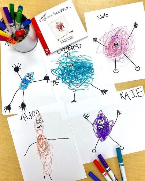 Mrs. Downes Elementary Art Class on Instagram: "First day of Art for first grade ended with a quick drawing activity after reading the book “I’m Not Just a Scribble” by Diane Alber! We talked about how everyone is an artist and has something creative to bring to the table, just like Scribble. Aren’t there scribble cartoons just the cutest?! 😍 #firstdayofschool #firstday #firstgrade #artclass #elementaryart #scribble #scribbleart #imnotjustascribble #drawing #artteacher #artteachersofinstagram # Scribble Monster Art Lesson, Not Just A Scribble Art, I’m Not Just A Scribble Activity, First Day Of Art Class Activities Elementary, First Day Of Art Class Kindergarten, Not Just A Scribble, I’m Not Just A Scribble, First Day Elementary Art, I'm Not Just A Scribble Activities