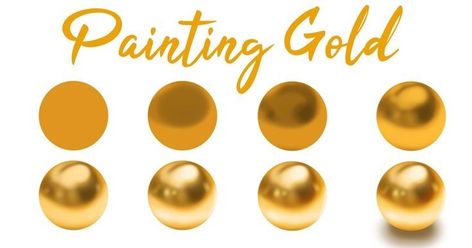 Digital Painting Texture, Gold Texture Drawing, Gold Digital Painting, Gold Art Tutorial, Gold Shading Tutorial, Gold Coloring Tutorial, How To Paint Gold Digital, How To Draw Gold Digital, Gold Texture Art