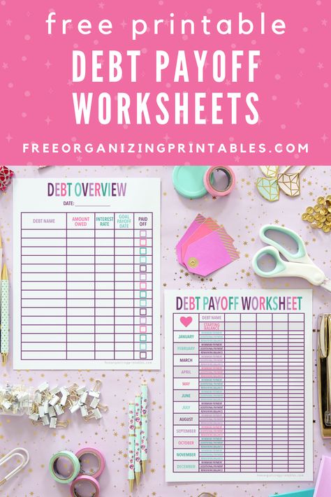 Free Printable Debt Payoff Planner | Printable Planner by  Tammy Stanford Cash Planner Budget Binder, Budget Planner To Pay Off Debt, Debt List Printable, Debt Worksheet Printables Free, Budget Forms Printable Free, Debt Payoff Planner, Debt Payment Plan Printable Free, Free Debt Payoff Printables, Free Printable Debt Payoff Tracker