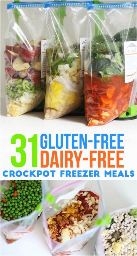 200+ Easy To Make Freezer Meals That Save You Time And Money - Easy Make Ahead Crockpot Recipes Your Family Will Love! {Curated by DIYnCrafts Team} Gluten Free Dairy Free Recipes Dinner, Gluten Free Freezer Meals, Freeze Meals, Dairy Free Baby, Baby Dinner, Dairy Free Recipes Dinner, Freezer Dinners, Healthy Freezer Meals, Dairy Desserts