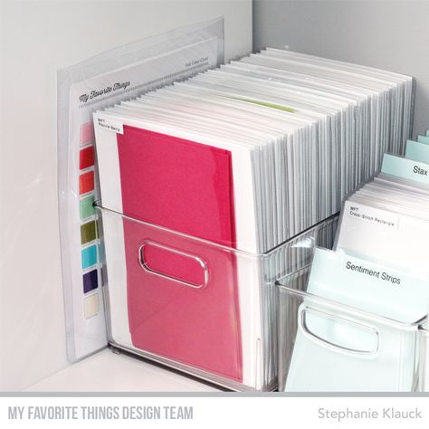 Round Here: 5 Days to an Organized Crafty Stash | Card Stock, Patterned Paper & Felt Card Making Organization, Organizing Card Making Supplies, Stamp And Die Storage, Craft Inventory, Crafting Organization, Scrapbooking Storage, Card Organization, Scrapbook Room Organization, Die Storage