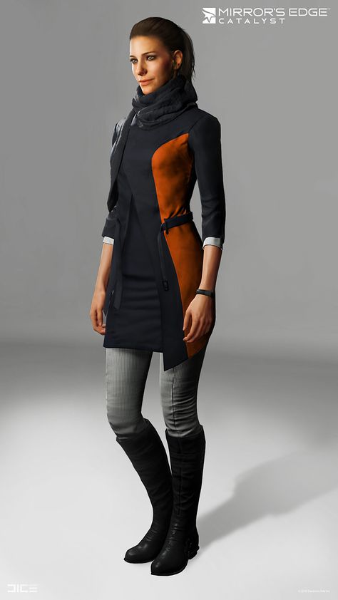 ArtStation - Mirror's Edge Catalyst - Aline Maera, Sanna Nivhede Mirror's Edge, Sci Fi Clothing, Sci Fi Fashion, Space Fashion, Star Wars Outfits, Future Clothes, Cyberpunk Fashion, Futuristic Fashion, Ex Machina