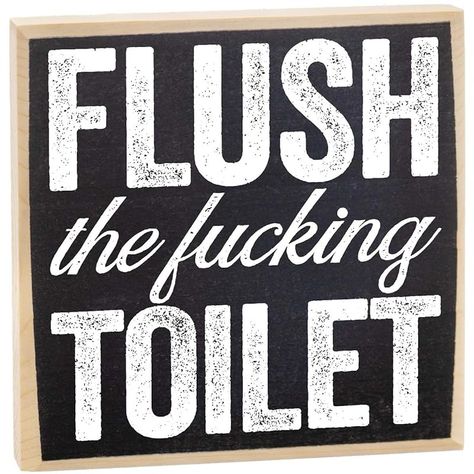 Amazon.com: Flush The F##King Toilet - Cute Bathroom Signs Decor Farmhouse - Rustic Wooden Sign - Farmhouse Bathroom Decor, Funny Bathroom Signs Wooden - Great Small Bathroom Signs Decor, Restroom Decor : Handmade Products Small Bathroom Signs, Cute Bathroom Signs, Cute Bathroom, Signs Decor, About Friends, Restroom Decor, Funny Bathroom Decor, Great Bathrooms, Rustic Wooden Sign