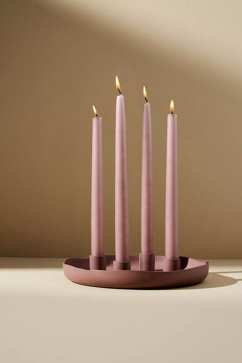 Candelabra Centerpiece, Pottery Candle Holder, Tapered Candles, Pottery Candle, Anthropologie Uk, Table Centrepiece, Advent Candles, Handmade Inspiration, Ceramics Ideas Pottery