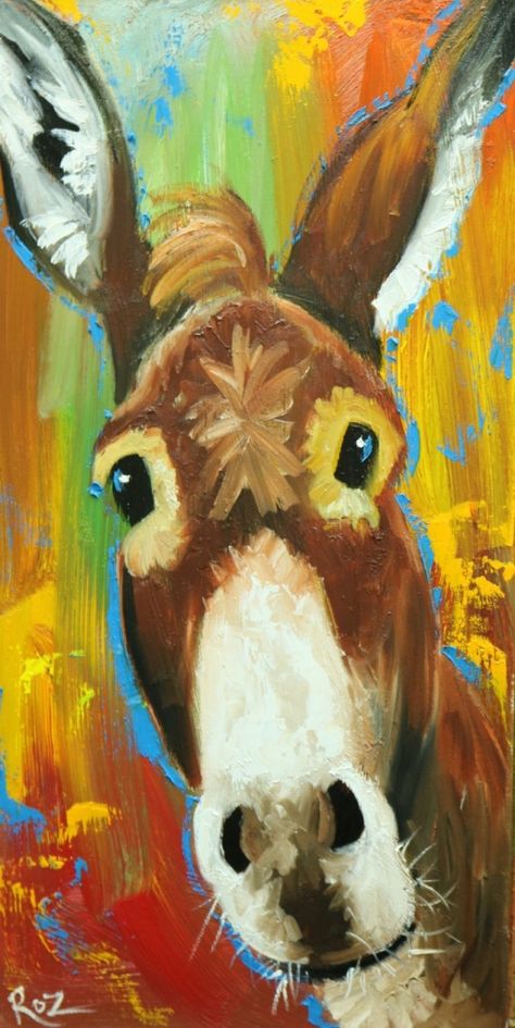 Mule Painting, Farm Animal Paintings, Farm Animal Painting, Paint Your Pet, Farm Paintings, Barn Painting, Diy Watercolor Painting, Farmhouse Art, Equine Art