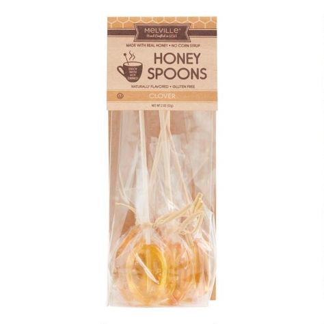 Melville Clover Honey Spoons | World Market French Vanilla Syrup, Creme Brulee Desserts, Clover Honey, Honey Spoons, Real Honey, Peach Syrup, Honey Sticks, Drink Mixes, Raspberry Syrup