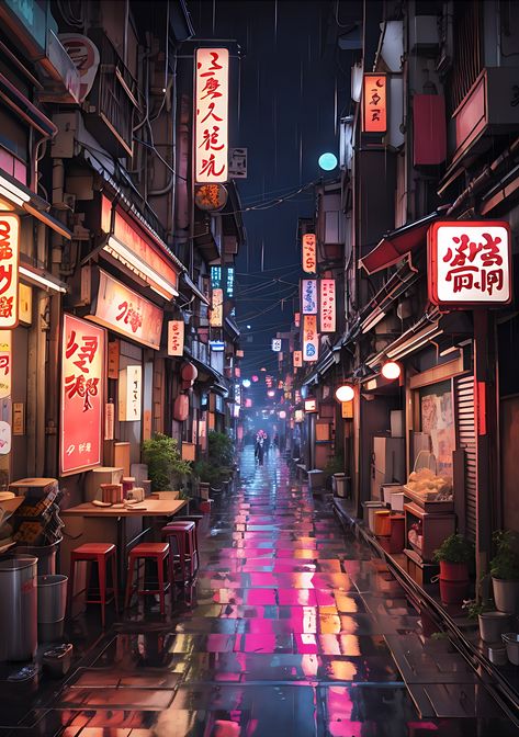 Light up your style with my 'Tokyo Nights' design! This idea takes you straight to the neon-lit streets of Japan with vibrant signs and a cool, urban vibe. Check my shop! 🫰 #neonstreet #japanvibe #rainynight #tokyonights #oldneons #artistic #aesthetic #anime #animestyle #popular #art #shop #sticker #tshirtdesign #cool Streets Of Japan Aesthetic, Tokyo Night Painting, Japanese Streets Night, Tokyo Street Painting, Tokyo Neon Lights, Tokyo Art Aesthetic, Tokyo Neon Signs, Tokyo Night Market, Tokyo Streets Aesthetic