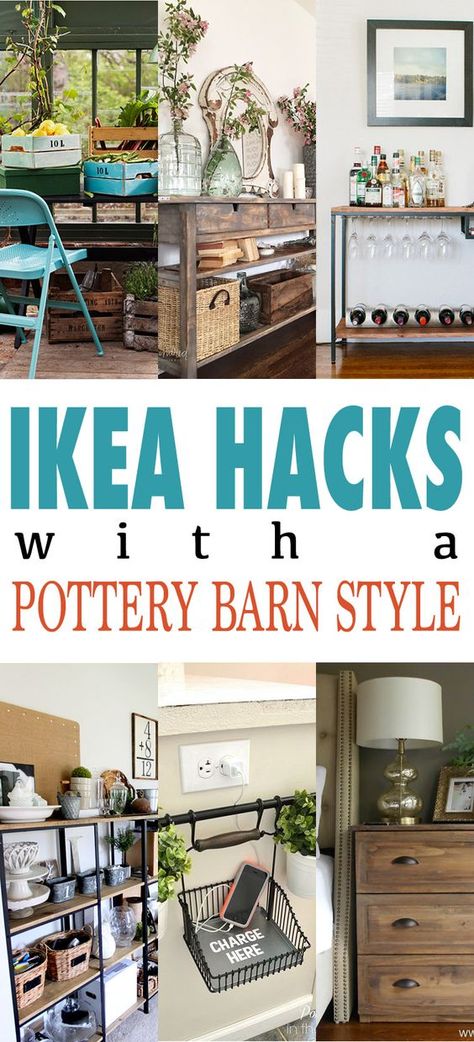 Ikea Hacks with a Pottery Barn Style | Possibly the two coolest stores combined in DiY home project ideas Ikea Deco, Pottery Barn Hacks, Pottery Barn Style, Hacks Ikea, Decor Ikea, Diy Ikea Hacks, Furniture Hacks, Ikea Diy, Ikea Furniture