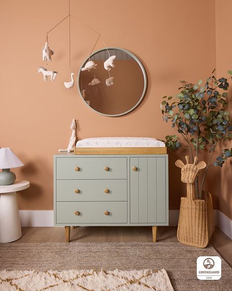 Candace & Anya Parker's Nursery Inspiration | Crate & Kids Blush Nursery, Baby Cribs Convertible, Colorful Room, Bookcase With Drawers, Baby Dresser, Kids Interior Design, Kids Bookcase, Nursery Inspo, Nursery Crib