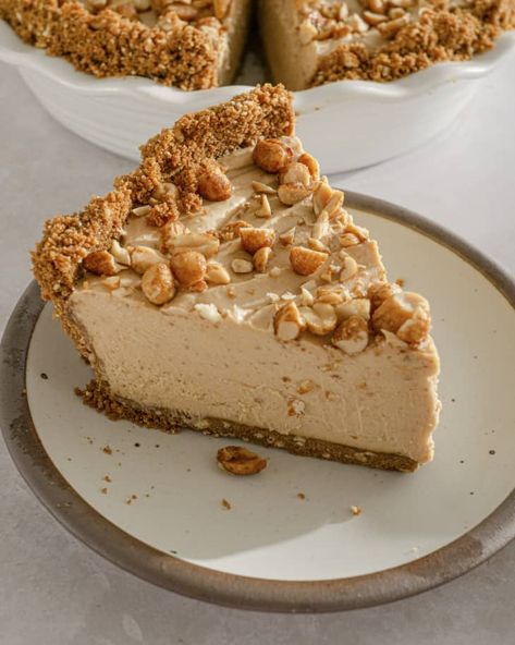 Peanut Butter Pie Recipe (No-Bake) | Kitchn Easy Peanut Butter Pie, Honey Roasted Peanuts, Chunky Peanut Butter, Easy Pie, Peanut Butter Pie, Fudge Sauce, Easy Peanut Butter, Butter Pie, Cookie Crust