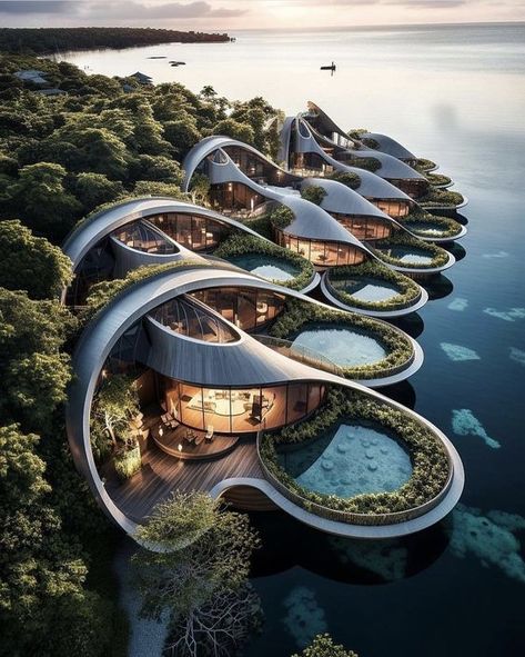 Cool Mansions, Eco Architecture, Flower Garden Design, Amazing Buildings, Organic Architecture, Futuristic City, Luxury Homes Dream Houses, Design Your Dream House, Futuristic Architecture