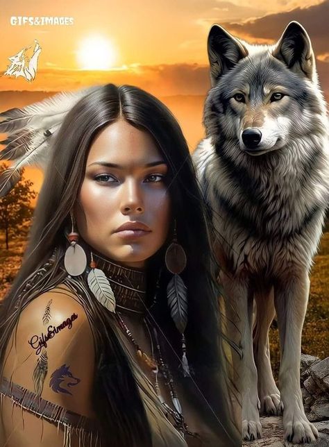 Native American Wolf Art, American Indian Quotes, Native American Drawing, Merchandise Designs, American Indian Girl, Native American Tattoos, Native American Wolf, Wolves And Women, Native American Warrior