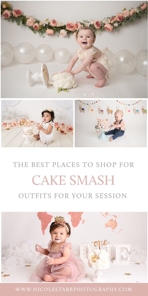 Saratoga Springs and Boston cake smash photographer Nicole Starr Photography recommends the best shops to purchase cake smash outfits from for your first birthday session | Saratoga Springs Cake Smash Photographer | Boston Cake Smash Photographer | Saratoga Springs Family Photographer | Boston Family Photographer | Delmar NY Cake Smash Photographer | Loudonville Cake Smash Photographer #cakesmash #nicolestarrphotography #cakesmashoutfits Cake Smash Flower Theme, Cake Smash Photos Outdoor, Simple Cake Smash Photoshoot, Bunny Cake Smash, First Birthday Smash Cake Photoshoot, First Birthday Cake Smash Photoshoot, Boston Cake, Adventure Cake, Boho Cake Smash